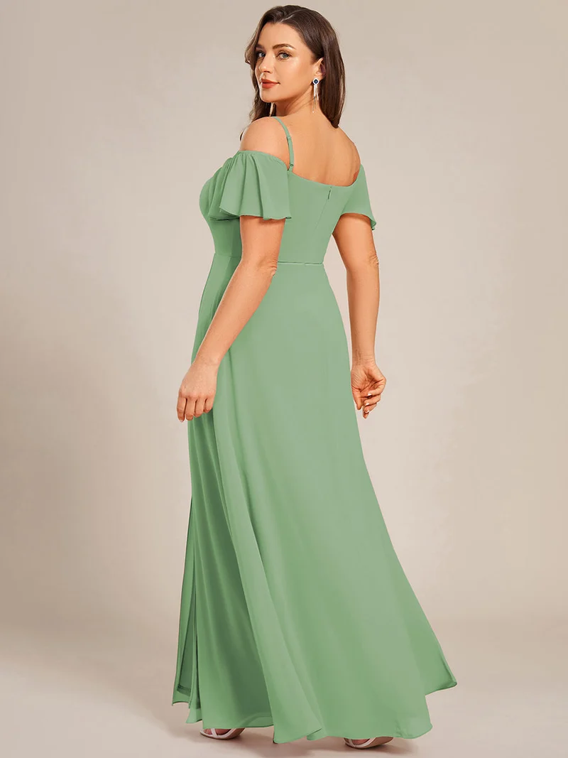 ever REYA|Robe demoiselle d'honneur sexy à épaules dénudées avec col en V