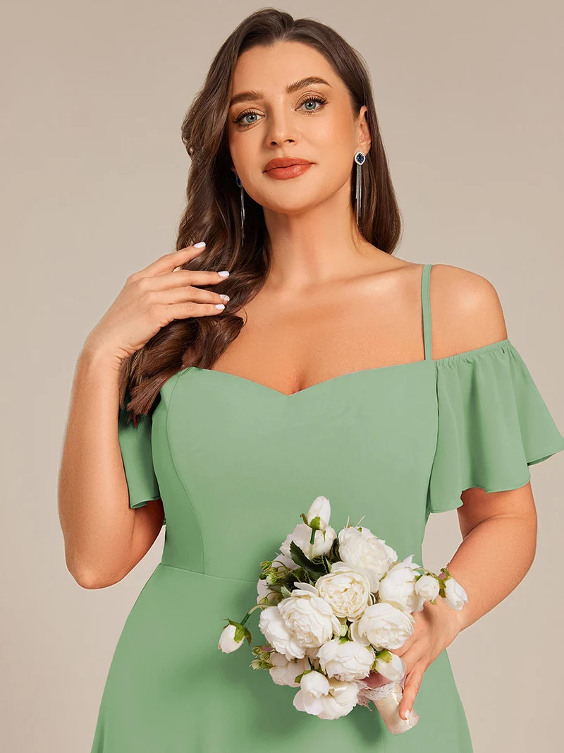 ever REYA|Robe demoiselle d'honneur sexy à épaules dénudées avec col en V