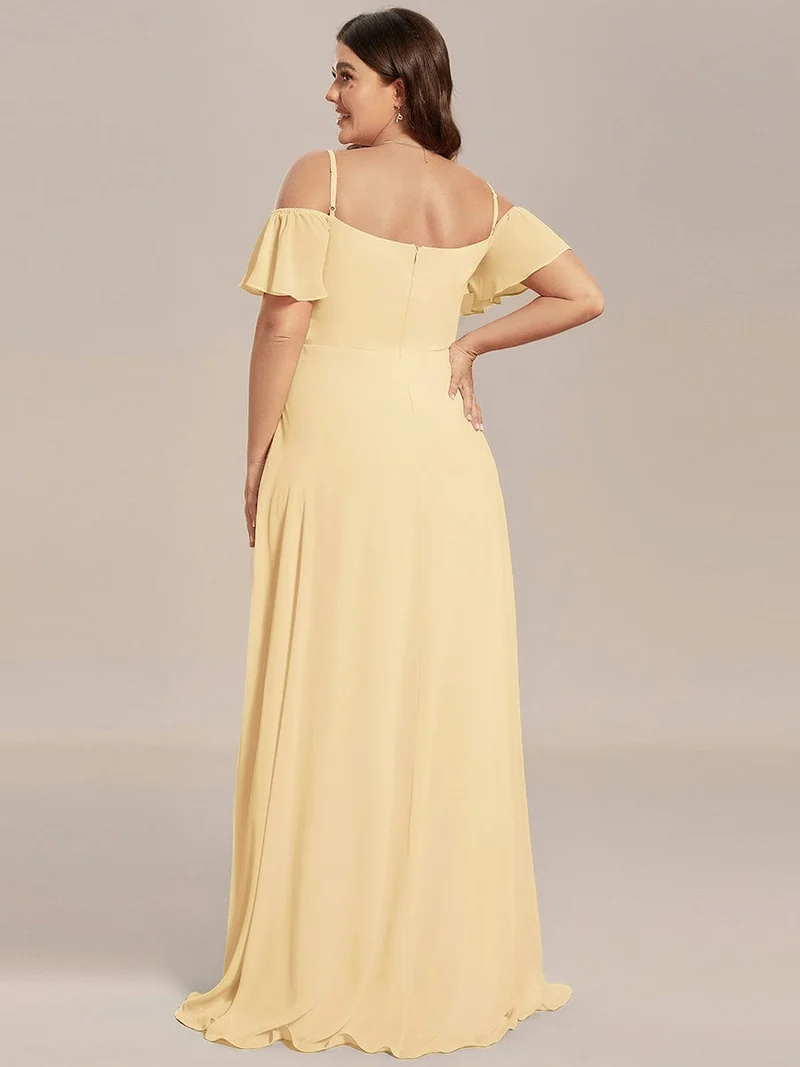 ever REYA|Robe demoiselle d'honneur sexy à épaules dénudées avec col en V