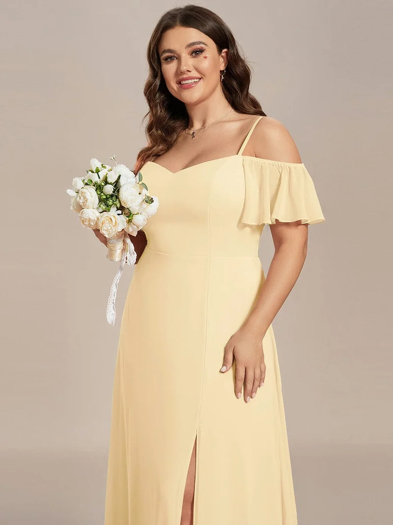 ever REYA|Robe demoiselle d'honneur sexy à épaules dénudées avec col en V