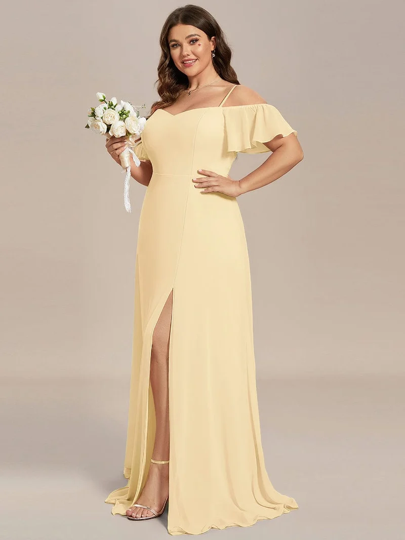 ever REYA|Robe demoiselle d'honneur sexy à épaules dénudées avec col en V