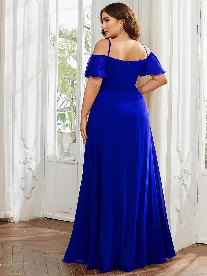 ever REYA|Robe demoiselle d'honneur sexy à épaules dénudées avec col en V
