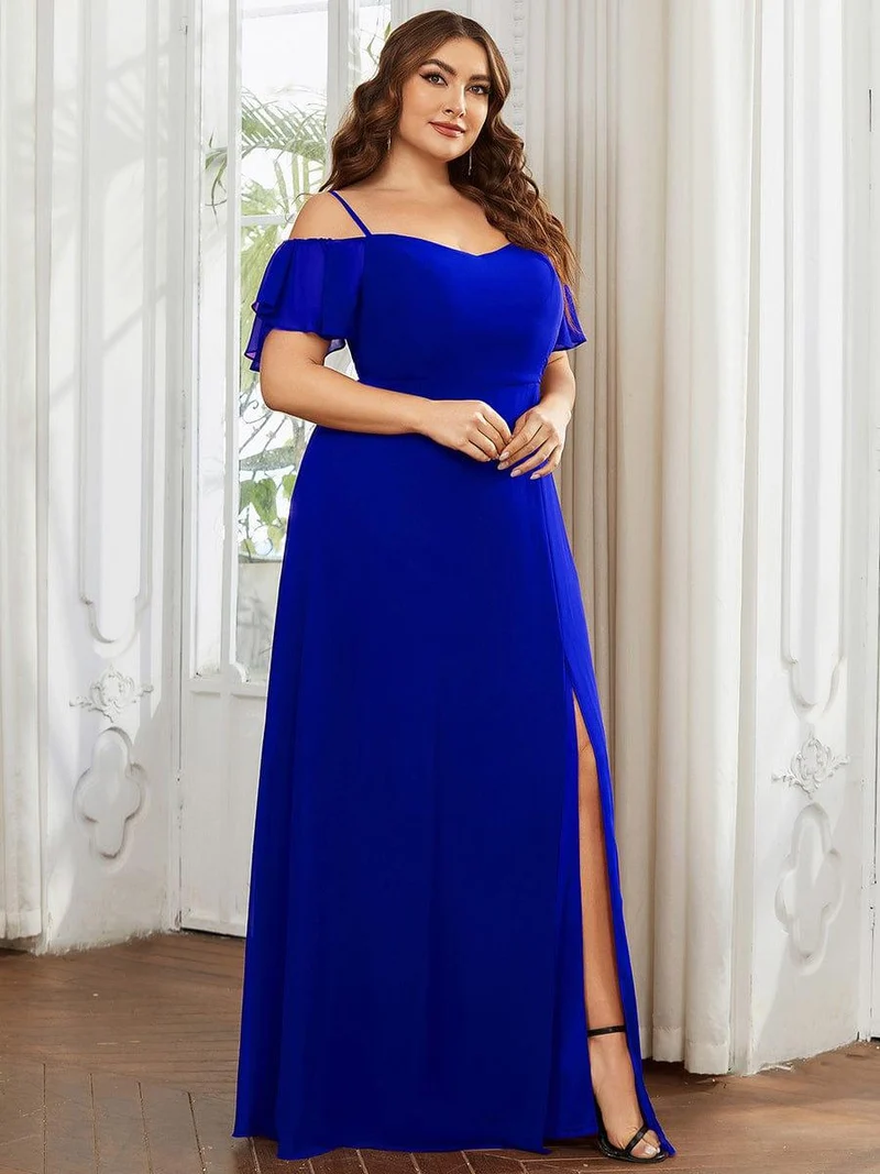 ever REYA|Robe demoiselle d'honneur sexy à épaules dénudées avec col en V