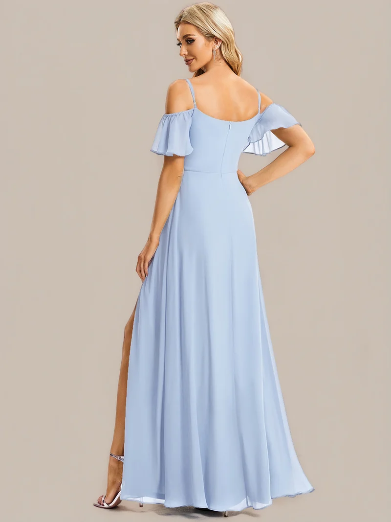 ever REYA|Robe demoiselle d'honneur sexy à épaules dénudées avec col en V