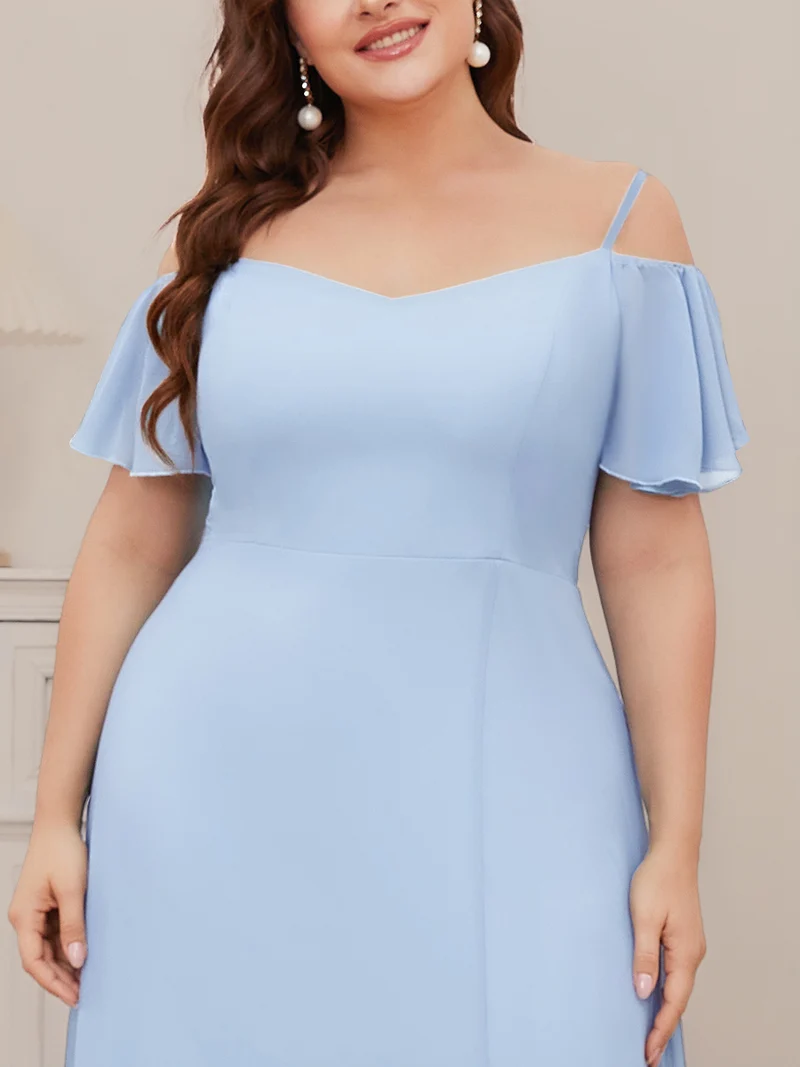 ever REYA|Robe demoiselle d'honneur sexy à épaules dénudées avec col en V