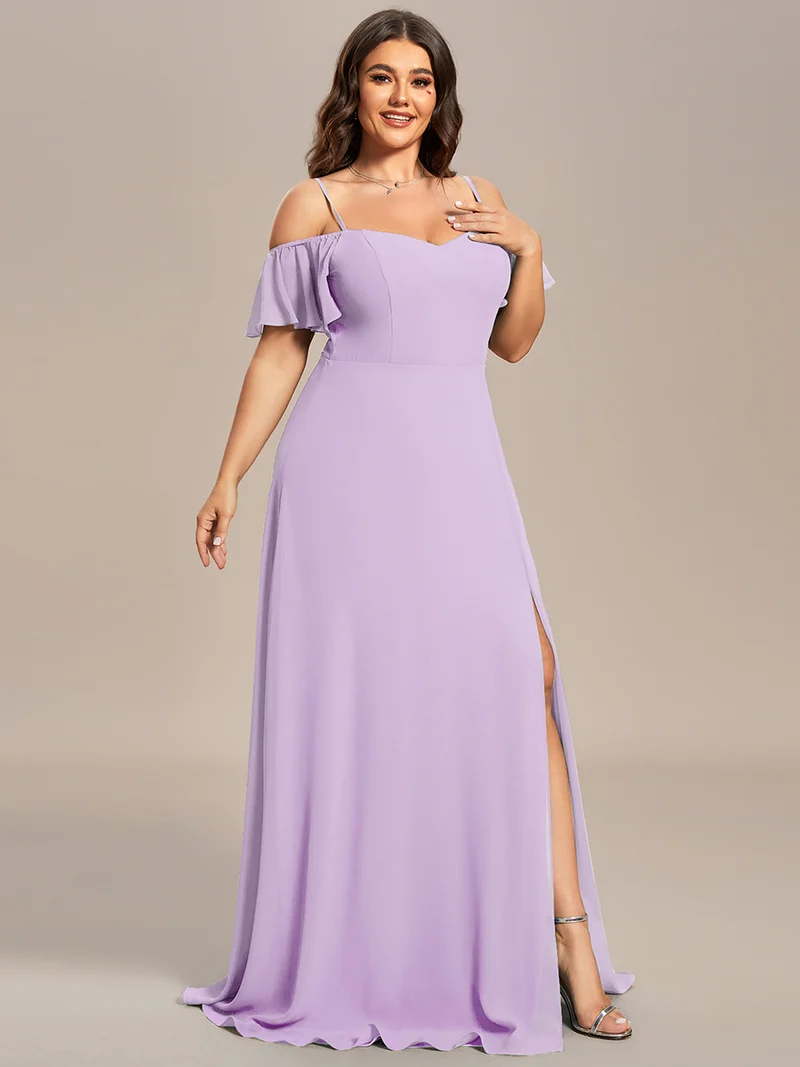 ever REYA|Robe demoiselle d'honneur sexy à épaules dénudées avec col en V
