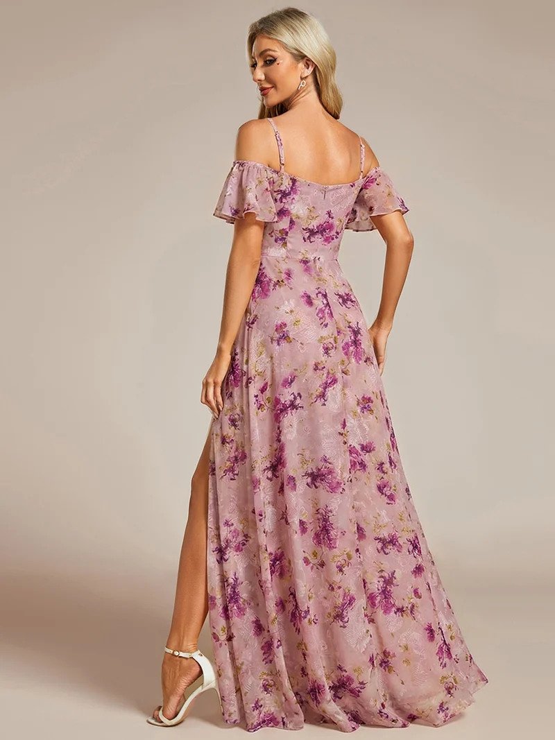 ever REYA|Robe demoiselle d'honneur sexy à épaules dénudées avec col en V