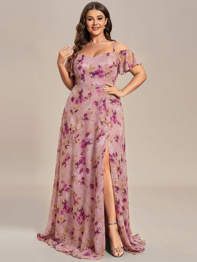 ever REYA|Robe demoiselle d'honneur sexy à épaules dénudées avec col en V