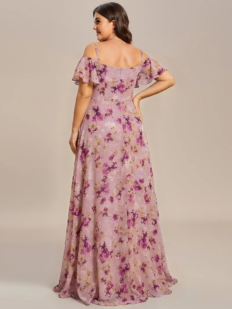 ever REYA|Robe demoiselle d'honneur sexy à épaules dénudées avec col en V