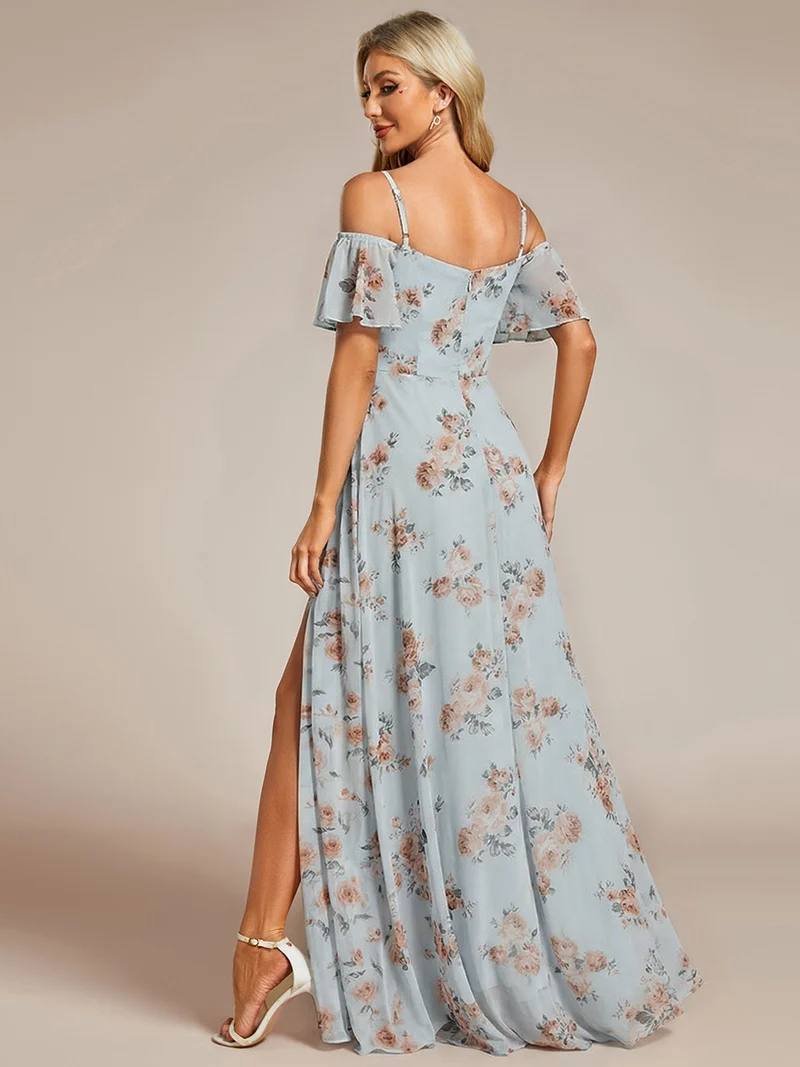 ever REYA|Robe demoiselle d'honneur sexy à épaules dénudées avec col en V