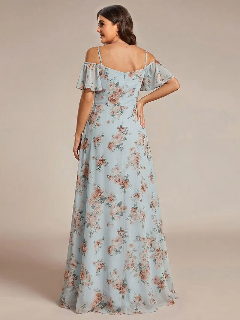 ever REYA|Robe demoiselle d'honneur sexy à épaules dénudées avec col en V