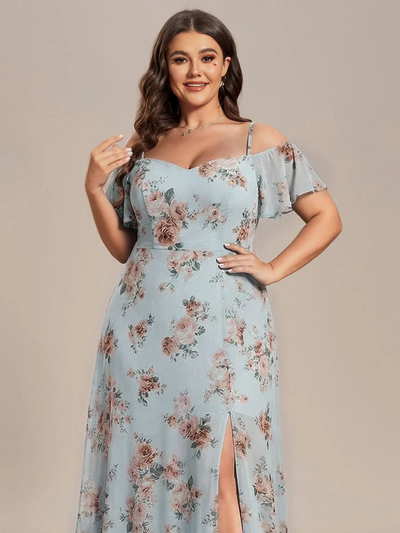 ever REYA|Robe demoiselle d'honneur sexy à épaules dénudées avec col en V