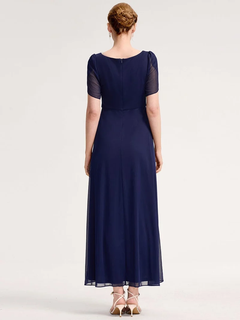 ever NOAH|Robe de soirée en mousseline de soie à manches volantées