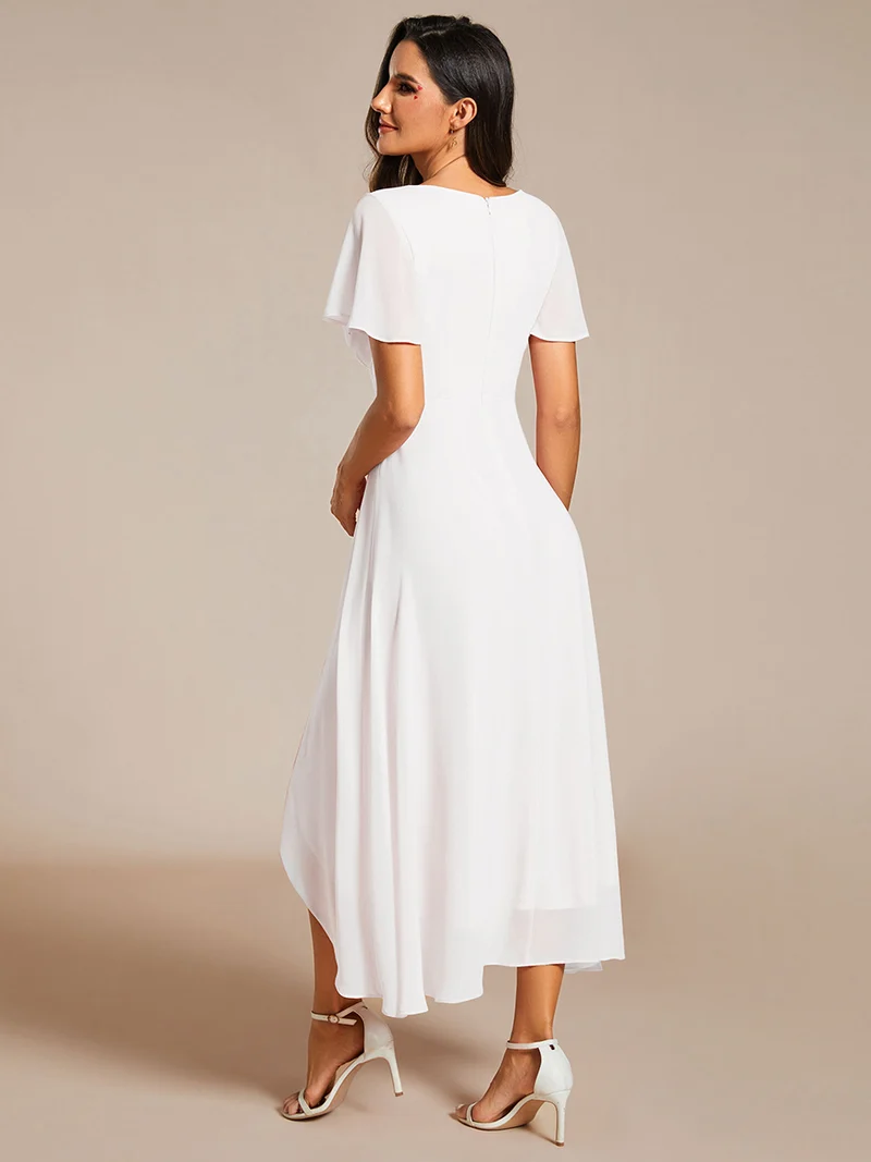 ever LARK | Robe de cocktail en mousseline à manches courtes