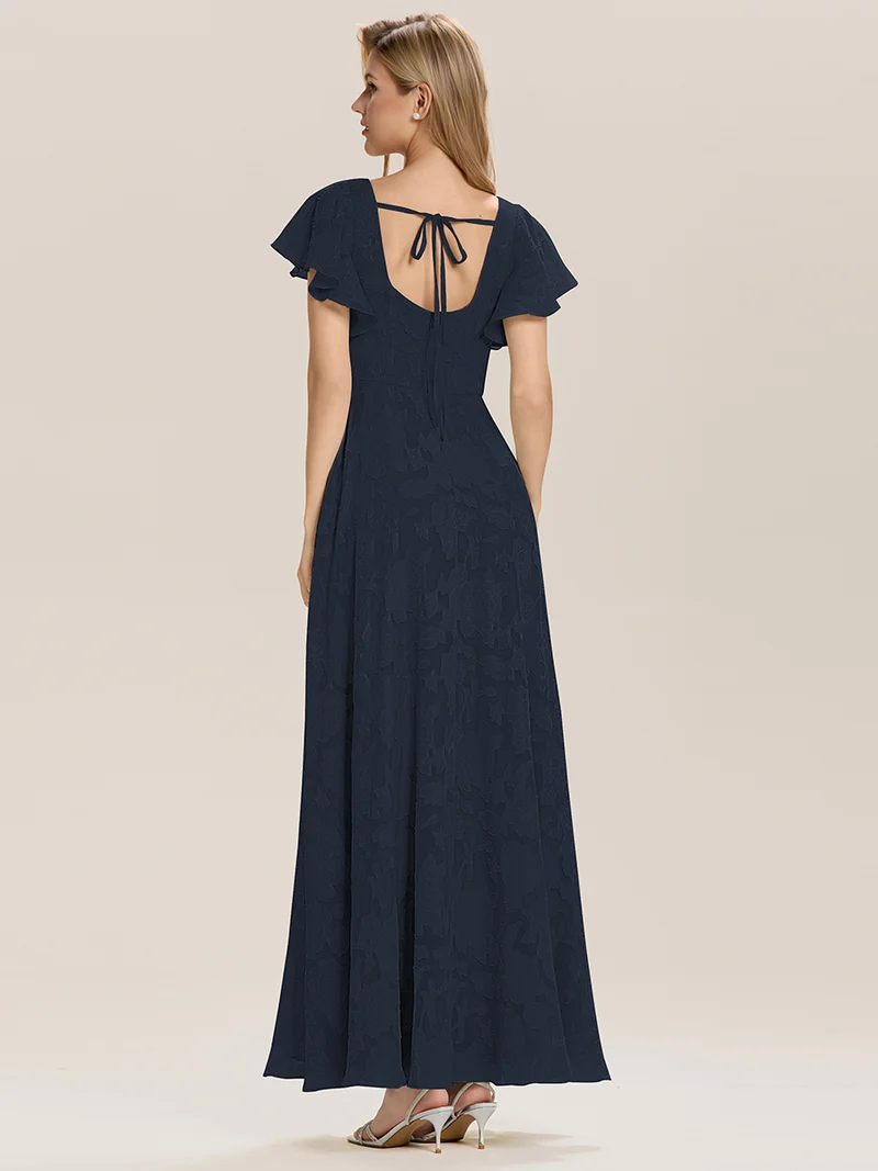 ever ZERENA|Robe en mousseline fleurie à manches volantées
