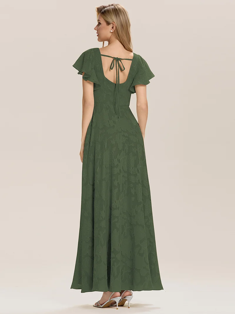 ever ZERENA|Robe en mousseline fleurie à manches volantées