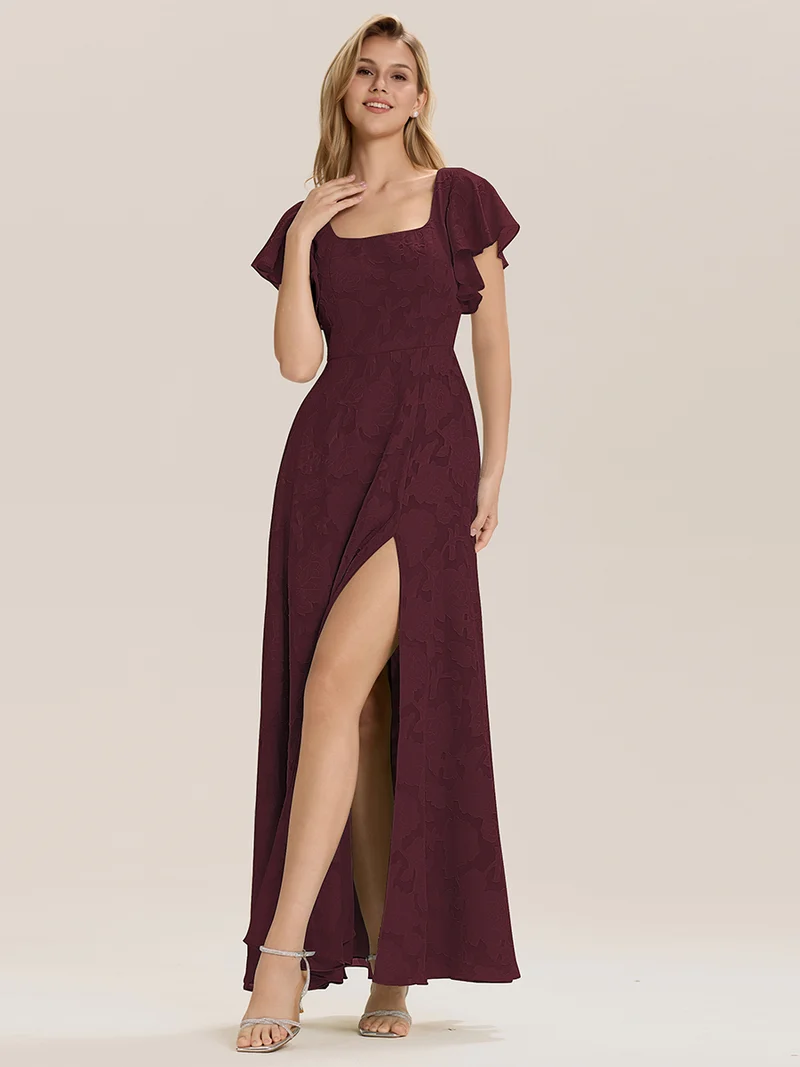 ever ZERENA|Robe en mousseline fleurie à manches volantées