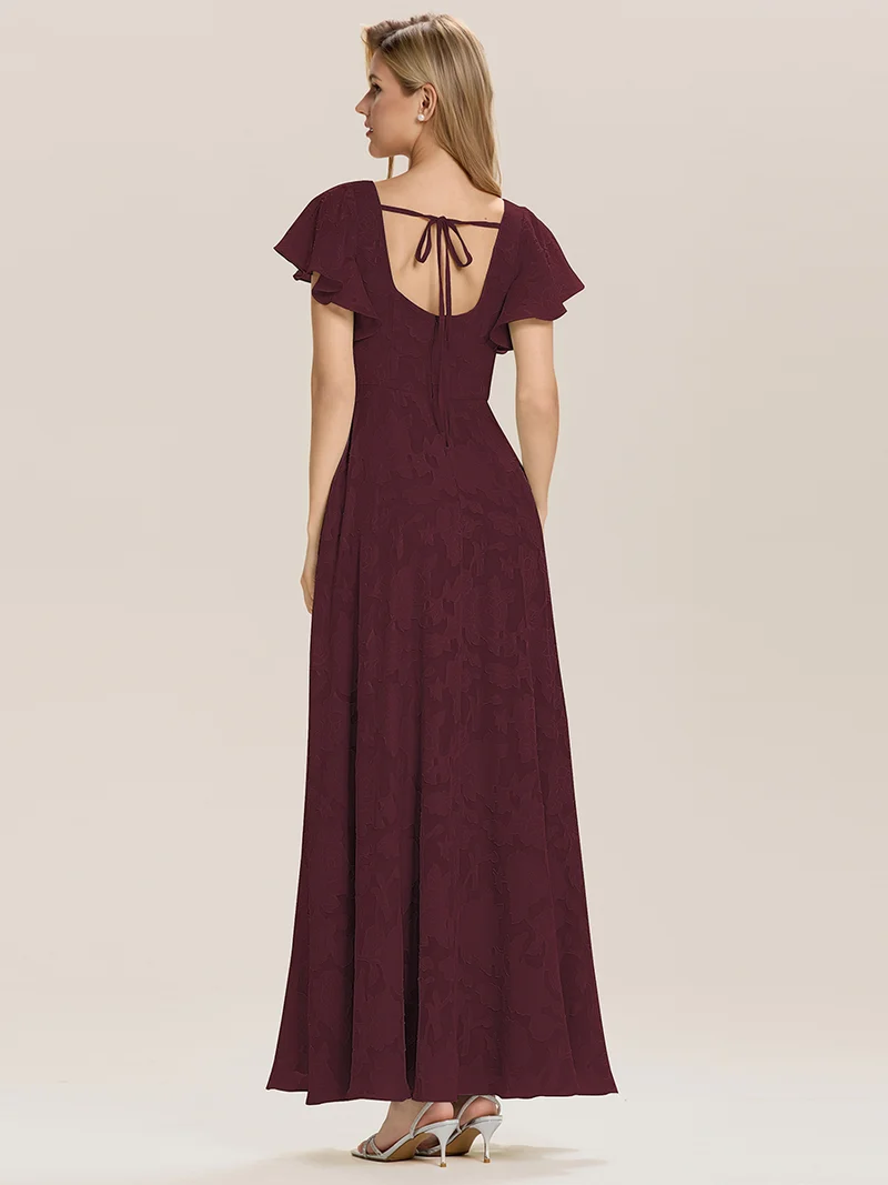 ever ZERENA|Robe en mousseline fleurie à manches volantées