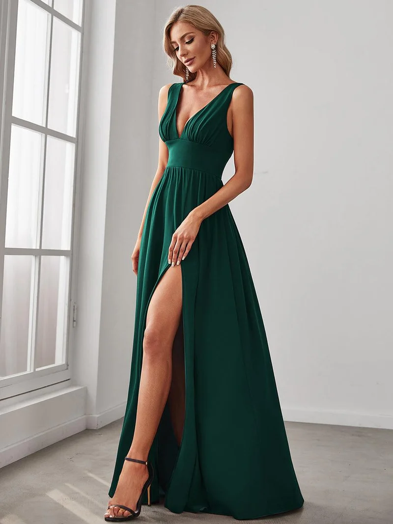 ever SORAYA|Robe de soirée taille empire à col V