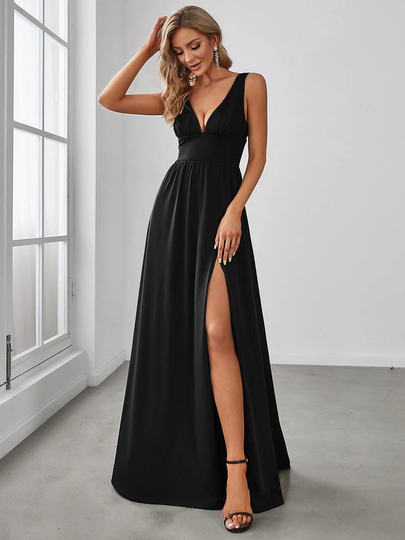 ever SORAYA|Robe de soirée taille empire à col V