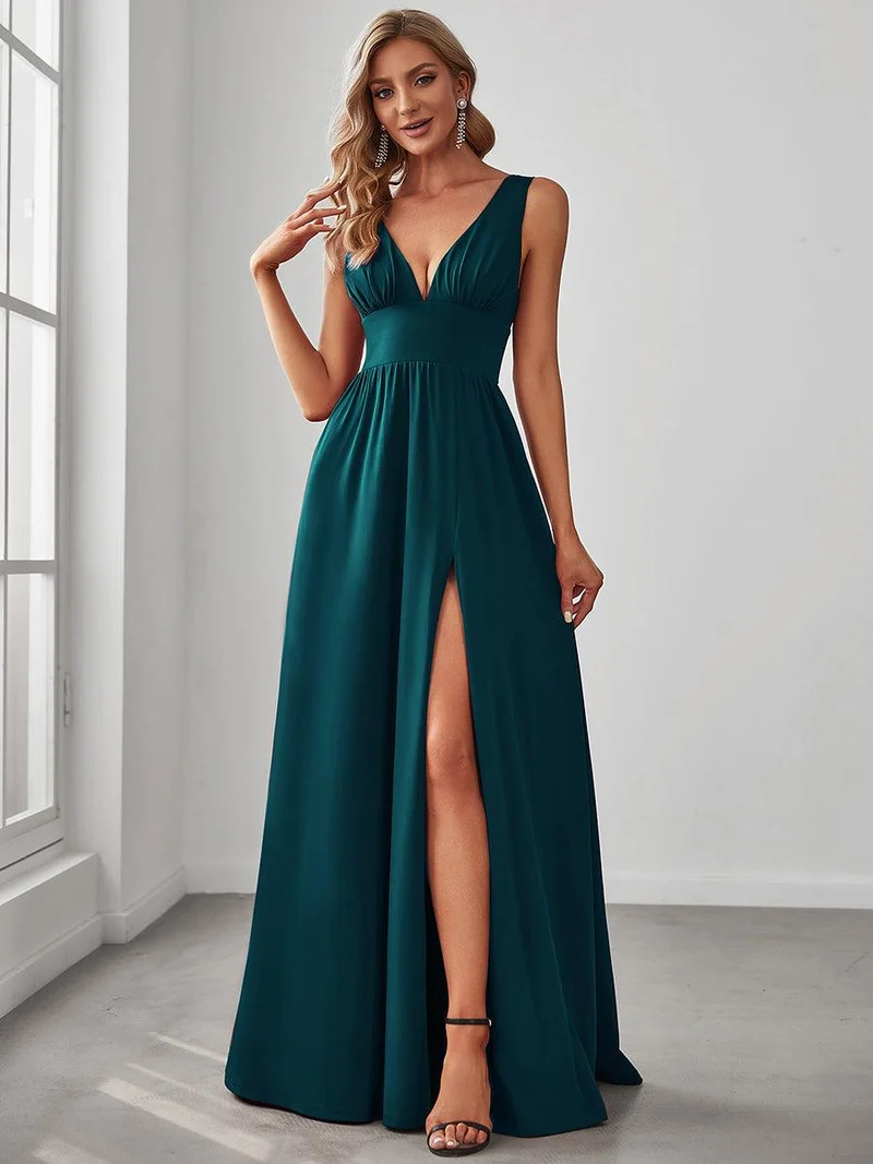 ever SORAYA|Robe de soirée taille empire à col V