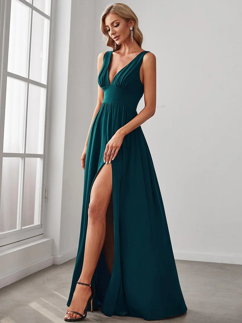 ever SORAYA|Robe de soirée taille empire à col V