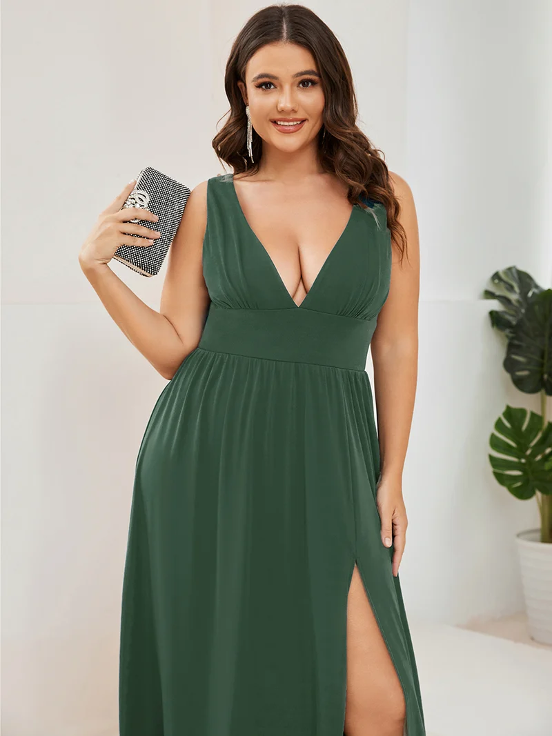ever SORAYA|Robe de soirée longue au sol à taille empire et à encolure en V