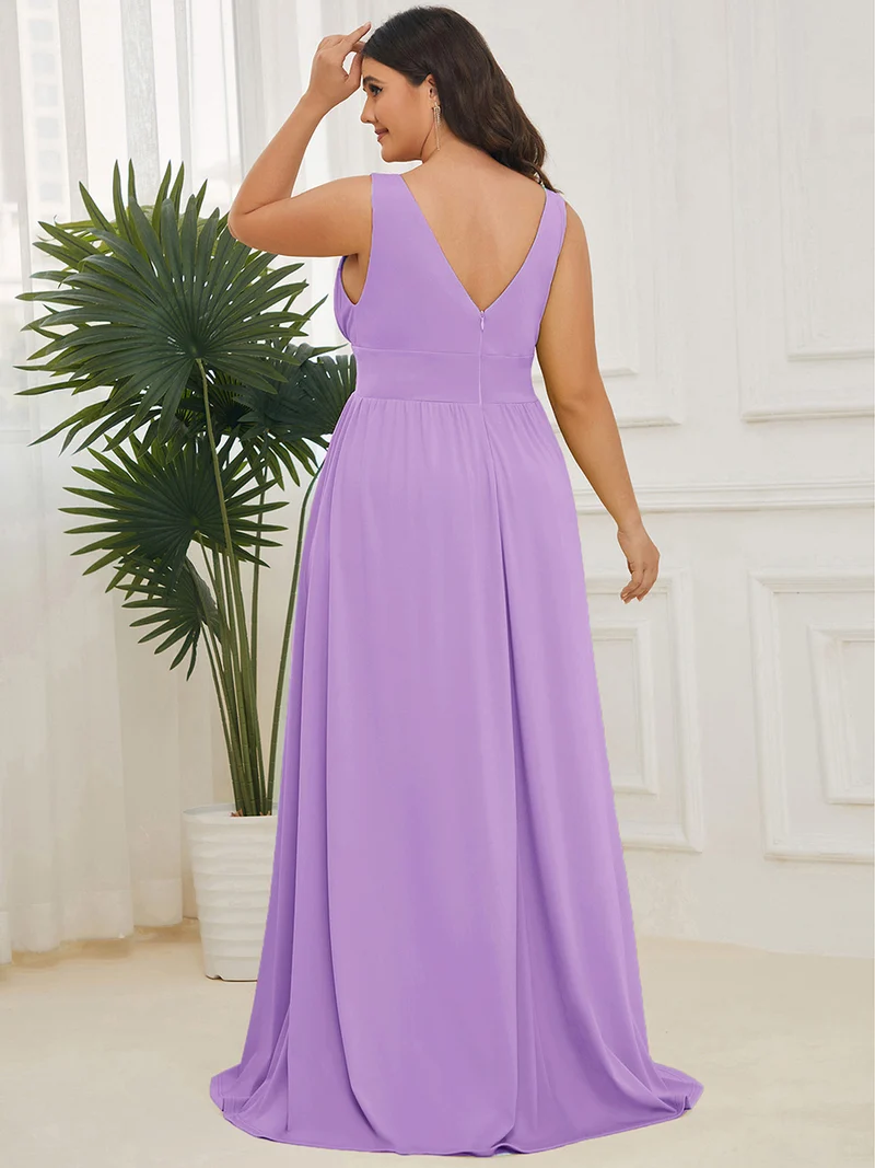ever SORAYA|Robe de soirée longue au sol à taille empire et à encolure en V
