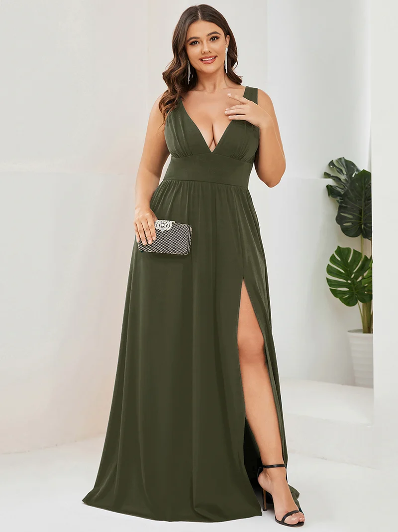 ever SORAYA|Robe de soirée longue au sol à taille empire et à encolure en V