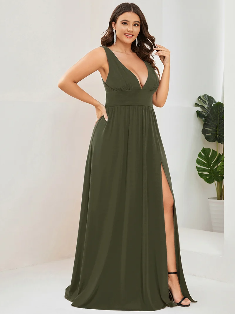 ever SORAYA|Robe de soirée longue au sol à taille empire et à encolure en V
