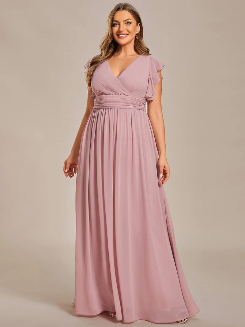 ever LILYANA|Robe de demoiselle d'honneur en mousseline avec dos découpé
