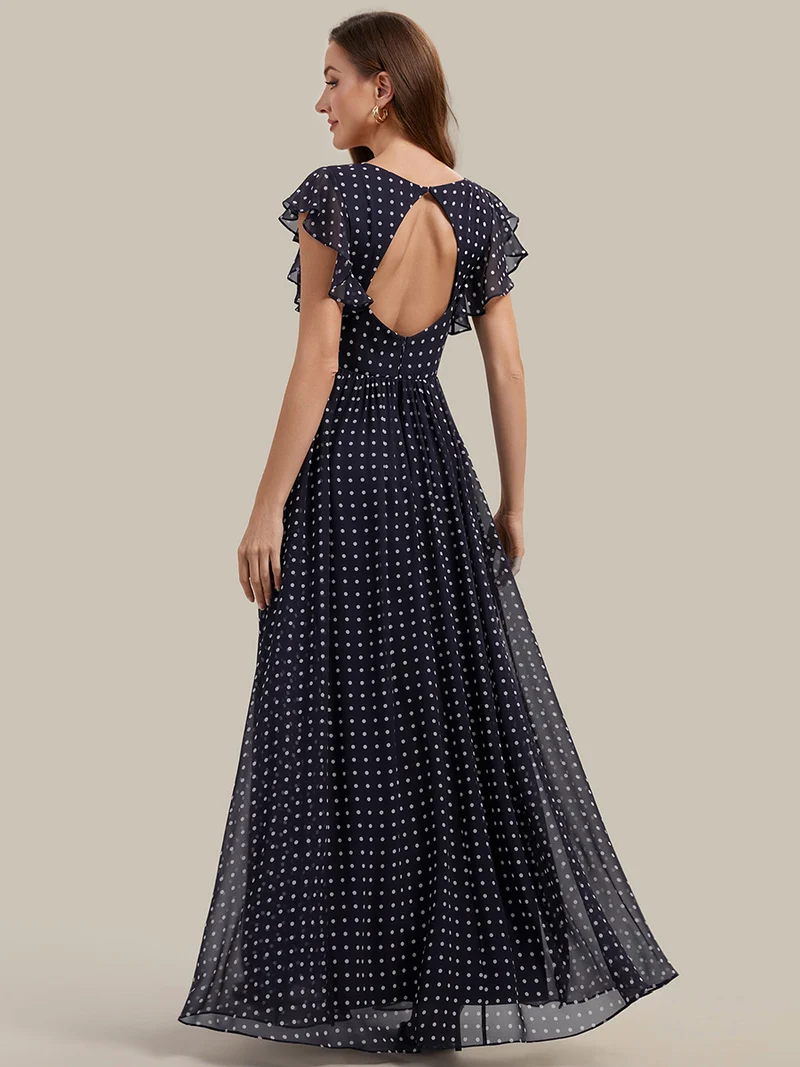 ever LILYANA|Robe de demoiselle d'honneur en mousseline avec dos découpé