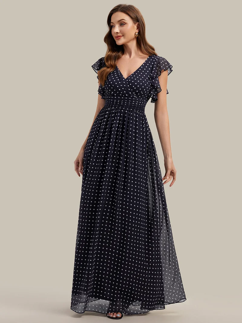 ever LILYANA|Robe de demoiselle d'honneur en mousseline avec dos découpé