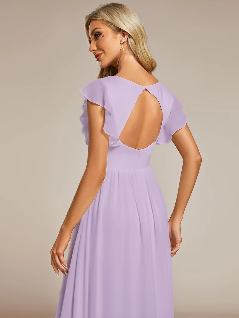 ever LILYANA|Robe de demoiselle d'honneur en mousseline avec dos découpé
