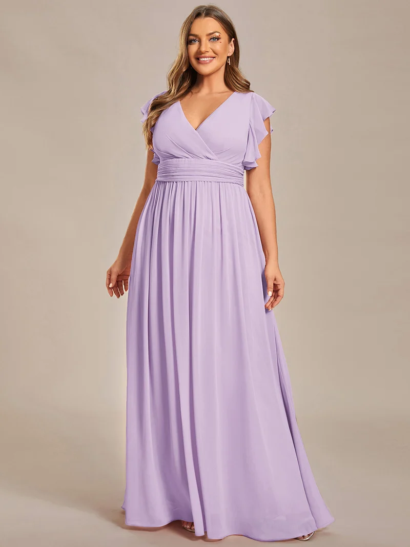 ever LILYANA|Robe de demoiselle d'honneur en mousseline avec dos découpé
