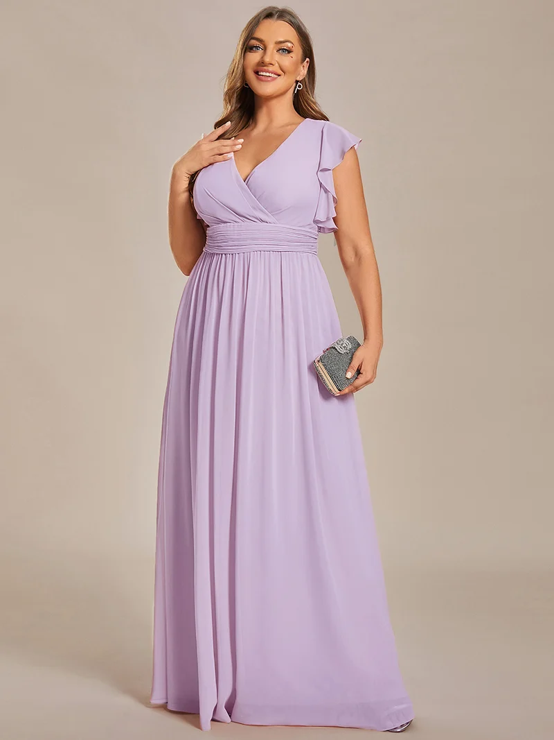 ever LILYANA|Robe de demoiselle d'honneur en mousseline avec dos découpé