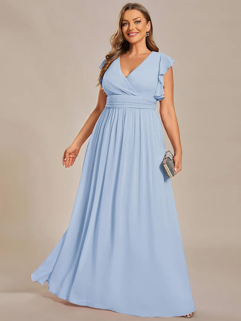 ever LILYANA|Robe de demoiselle d'honneur en mousseline avec dos découpé