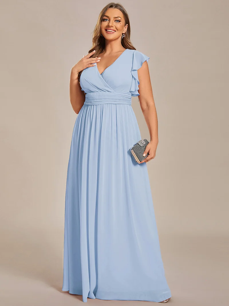 ever LILYANA|Robe de demoiselle d'honneur en mousseline avec dos découpé