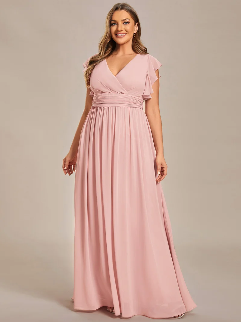ever LILYANA|Robe de demoiselle d'honneur en mousseline avec dos découpé