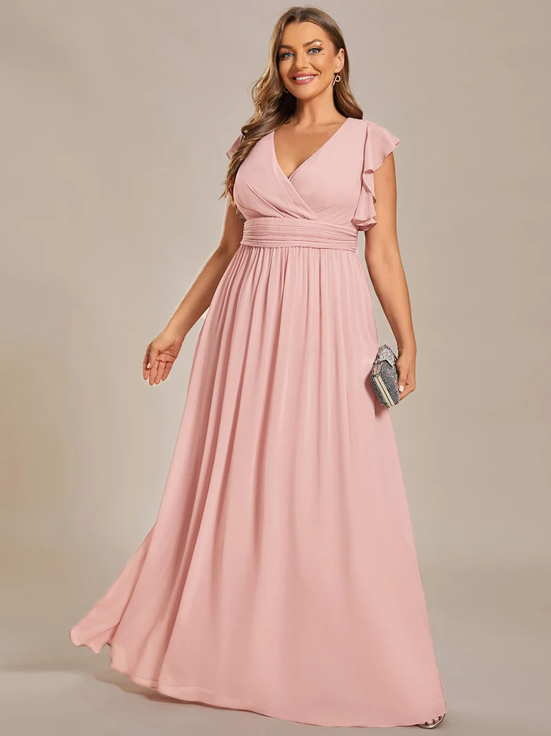 ever LILYANA|Robe de demoiselle d'honneur en mousseline avec dos découpé
