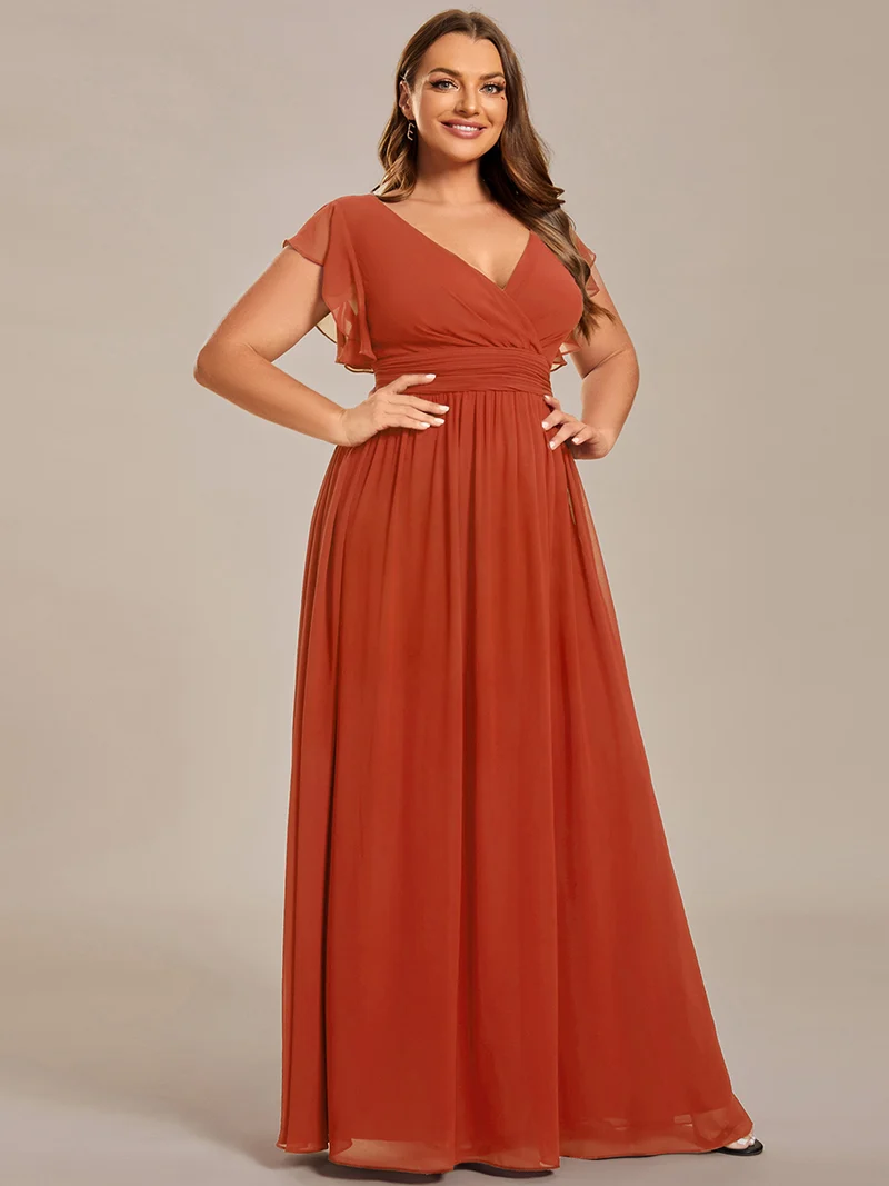 ever LILYANA|Robe de demoiselle d'honneur en mousseline avec dos découpé
