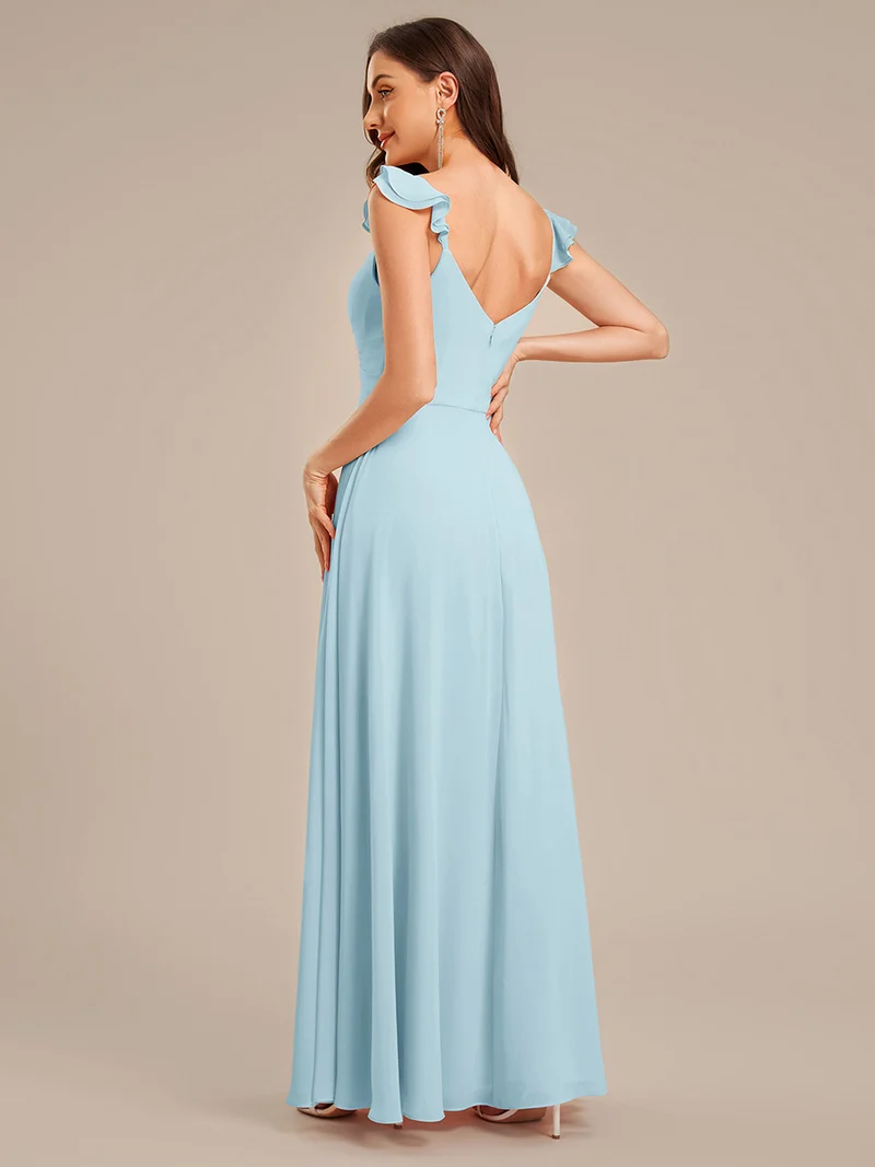 ever SERENA|Robe en mousseline à volants et bordure en laitue