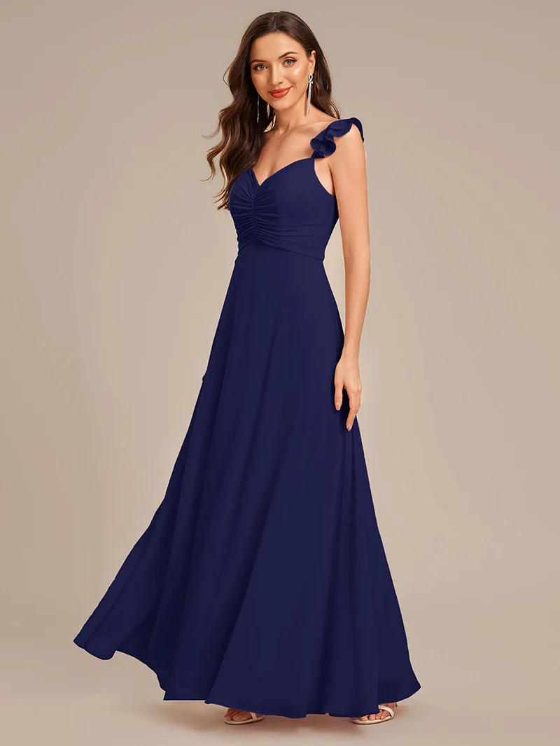 ever SERENA|Robe en mousseline à volants et bordure en laitue