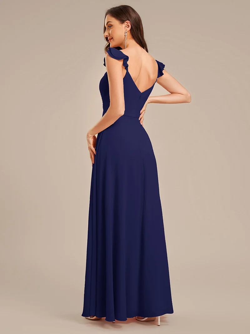 ever SERENA|Robe en mousseline à volants et bordure en laitue
