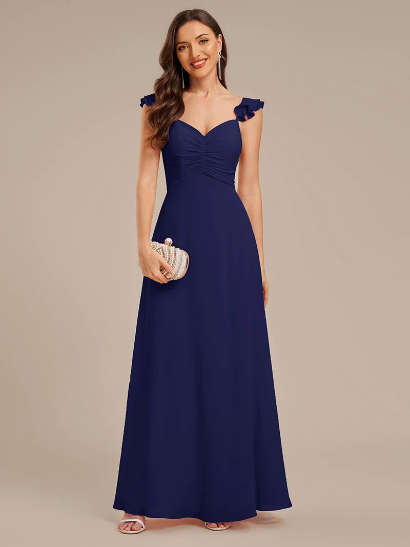 ever SERENA|Robe en mousseline à volants et bordure en laitue