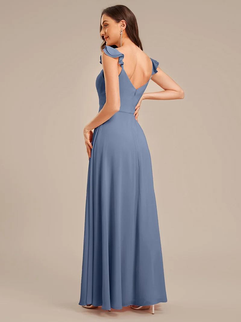 ever SERENA|Robe en mousseline à volants et bordure en laitue