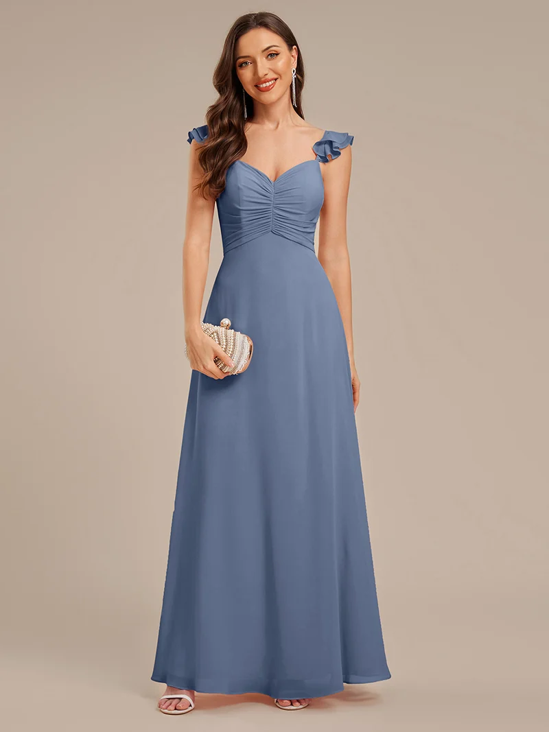ever SERENA|Robe en mousseline à volants et bordure en laitue