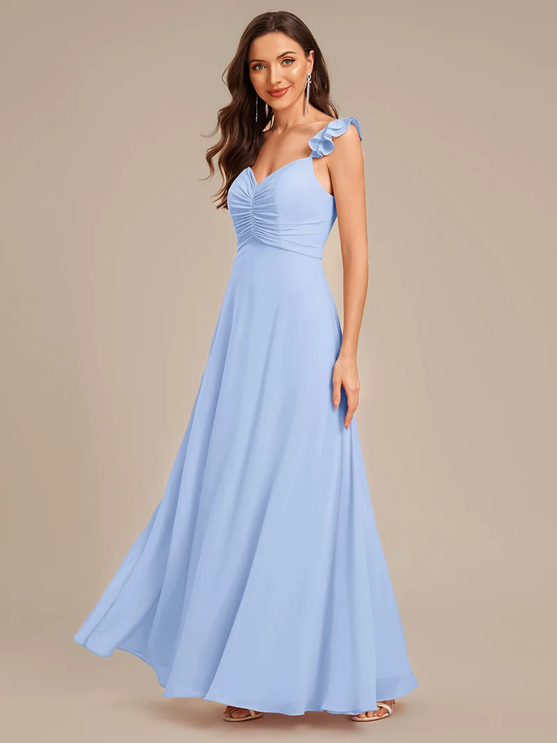 ever SERENA|Robe en mousseline à volants et bordure en laitue