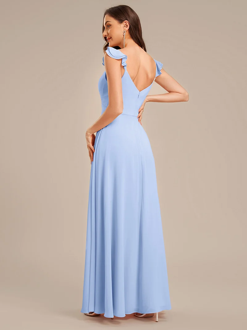 ever SERENA|Robe en mousseline à volants et bordure en laitue