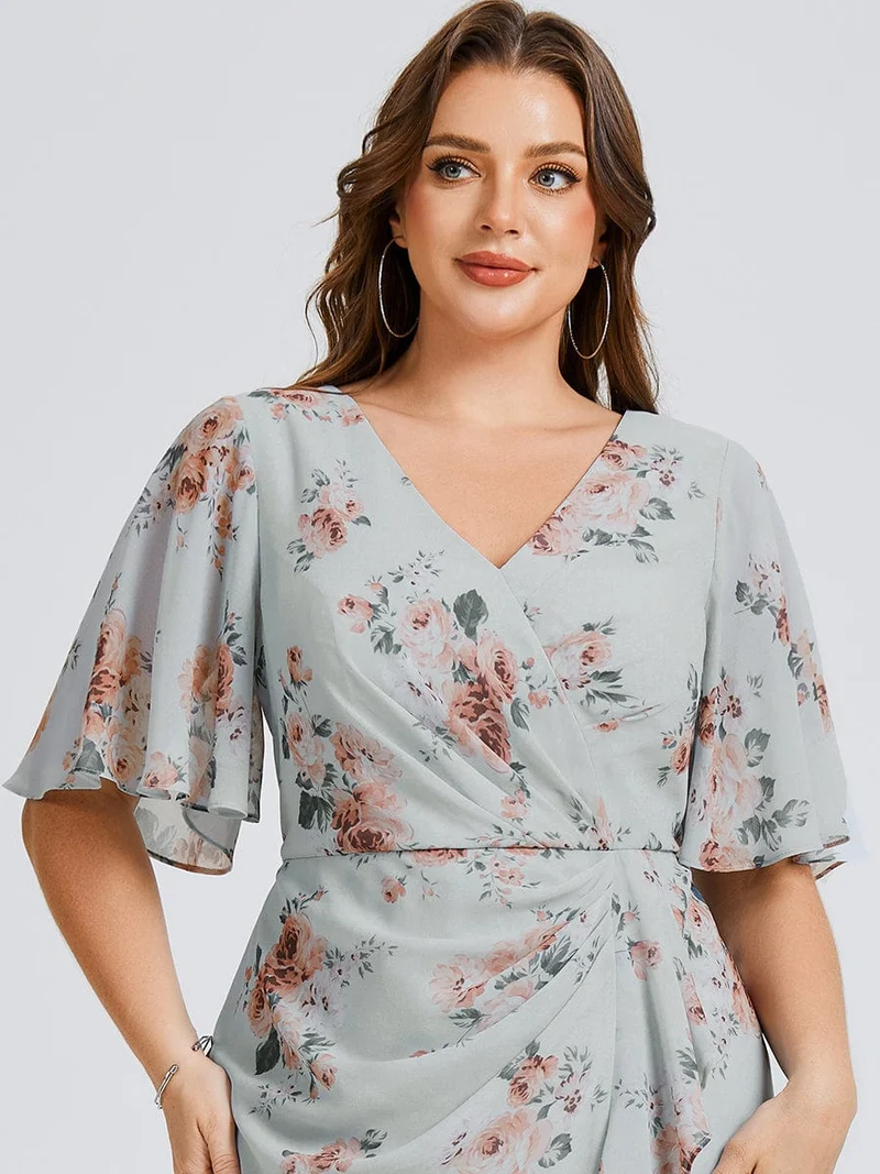pretty FLORENCIA|Robe sirène en mousseline imprimée grande taille